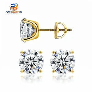 Moissanite Diamond Solataire Stud Earrings (1)