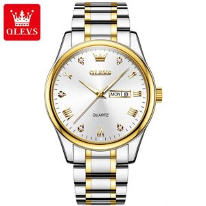 Olevs 5563 Stainless Steel Analog Wrist Watch For Men 1